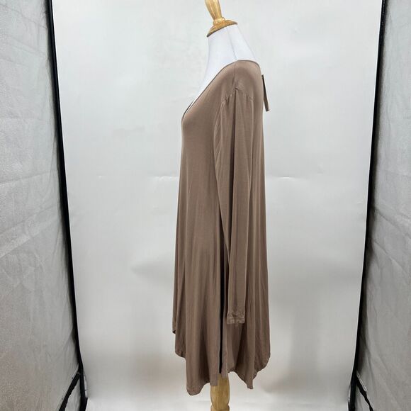 Tobi Fairytale Hem Dress Womens M Medium Stone V Neck Long Sleeve Pullover Solid - Picture 5 of 11